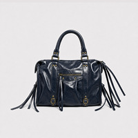 Tas Mini Gaya Biker Retro dengan Ritsleting dan Hiasan Rumbai, Tas Selempang & Crossbody Fashion Jalanan untuk Wanita