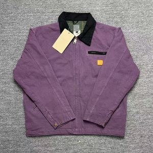 American Retro Rửa Cổ Điển Windproof Thời Trang Cao Đường Phố Áo Khoác Dày Đường Phố Dây Kéo Đóng Cửa Cổ Áo Khoác Nam - Product Image 5