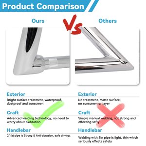 مقود دراجة نارية OEM بارتفاع 14 و16 بوصة وارتفاع 2 بوصة من الألومنيوم يناسب سوفتيل فات بوي هارلي، مقود سميك على شكل قرن الثور للتعديل - Product Image 5