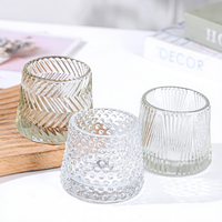 Photophore en verre conique côtelé vintage, écologique, résistant à la chaleur, pour aromathérapie, décoration de Noël, de Pâques et de la maison