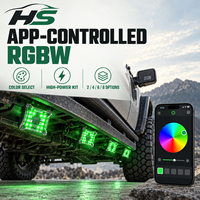 Kits d'éclairage LED RGBW haute puissance HSSH Patent 96W/192W/288W/384W avec contrôle par application, 2 pouces, pour camion tout-terrain, bateau, UTV, ATV, éclairage sous châssis