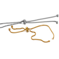 Bracelet ajustable en acier inoxydable plaqué or 18 carats PVD, accessoires de bijouterie tendance