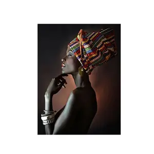 装饰画非洲女性模特无框画