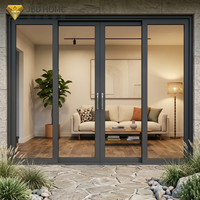 Porte coulissante moderne à double vitrage en aluminium, trempée, pour usage commercial, résidentiel, hospitalier, villa, extérieur – Fabrication américaine
