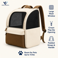 Sac à dos pliable pour animaux de compagnie avec cadre renforcé, sac de transport respirant en maille pour chat avec poignée pour animaux jusqu'à 15 livres