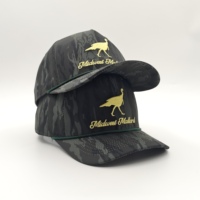 Gorra de Béisbol Deportiva de 5 Paneles con Estampado de Leopardo, Bordado de Camuflaje, Logotipo Personalizado, Oxford Dobby, Poliéster, Cierre Trasero Ajustable