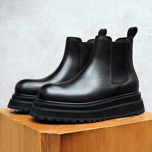 New High Authentic <b>Boots</b> Men's Suede Genuine Leather Thick Sole 5CM Elevator Short <b>Boot</b> With Premium Texture - Product Image 6