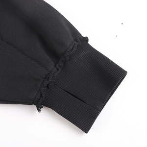 Custom Logo 100 Percent Cotton Raw Edge Zip up Hoodie Men Deconstructed Patchwork Cropped Hooded <b>Jacket</b> <b>Gothic</b> Streetwear Coat - Product Image 3