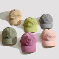 Casquette de baseball unisexe non structurée à 6 panneaux personnalisable en gros, casquette de golf unie en nylon, séchage rapide, légère, pour la course à pied