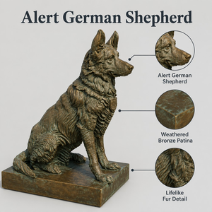 Escultura <span class=keywords><strong>de</strong></span> Perro Pastor Alemán <span class=keywords><strong>de</strong></span> Bronce Fundido a Tamaño Real, Estatua Moderna <span class=keywords><strong>de</strong></span> Animal Sentado, Tamaños Personalizados, Estatua <span class=keywords><strong>para</strong></span> Jardín Exterior RUNJIN - Product Image 2