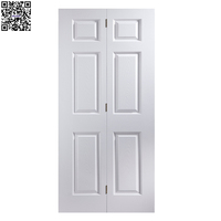 Portes intérieures moulées à grain blanc, 6 panneaux, sur mesure, texture bois, pour chambre, bureau, usage résidentiel