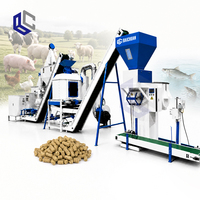 Ligne de production d'aliments en granulés pour volailles et bétail, machine à granulés d'aliments pour animaux, projet clé en main
