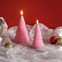 Matti's Batteriebetriebener Säulen-Rosa-Baum mit Fernbedienung und Timer, Heimdekoration, Weihnachtsbaum, LED-Kerze, Flammenlos