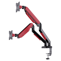 Nouvel arrivage Support de moniteur Ultimate Cool noir rouge à double bras Support de moniteur pivotant et inclinable Support de moniteur réglable en hauteur