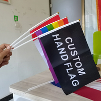 Vente en gros de mini drapeaux islamiques de fête en agitant la main de l'Union européenne de football indien personnalisés