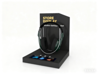 Vitrine en acrylique avec éclairage LED, haute transparence, personnalisée pour les écouteurs Bluetooth, les magasins d'expérience électronique, les centres commerciaux numériques