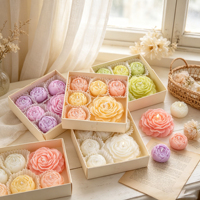 Velas Aromáticas con Forma de Rosa, Múltiples Tipos Florales, Más de 10 Horas de Duración, Cera de Soja, Regalo para el Día de San Valentín, Decoración del Hogar, Larga Duración