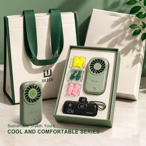 Ensemble cadeau promotionnel d'été avec logo personnalisé, accessoires rafraîchissants personnalisés, collection verte tendance - Product Image 5