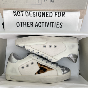 Zapatillas Deportivas Unisex Super Star Vintage de Cuero Genuino, Diseño Retro con Cordones Planos, Famosas Zapatillas Vulcanizadas con Lentejuelas para Verano - Product Image 4