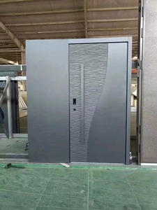Suministro de fábrica Personalizar Casa Entrada exterior Pivote DE SEGURIDAD Puerta abatible Puerta principal delantera de seguridad Puertas de entrada de aluminio forjado - Product Image 4