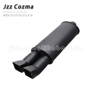 JZZ cozma Silencieux noir en acier inoxydable 63mm pour silencieux d'échappement de voiture