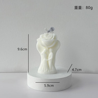 DAMAI Bougie Pilier Parfumée Sculpture de Couple Rose Romantique de Luxe Décoration Maison Centre de Table Mariage Saint-Valentin Accessoire Photo