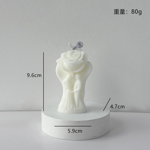 เทียนหอมรูปปั้นคู่รักกุหลาบโรแมนติก DAMAI สำหรับตกแต่งบ้าน งานแต่งงาน และเป็นพร็อพถ่ายรูป - Product Image 5