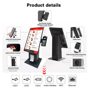 Genevision 15.6인치 데스크탑 셀프 주문 결제 키오스크, 디지털 메뉴 보드 및 Wi-Fi 지원 휴대용 디자인 - 공장 직판 특가 - Product Image 3