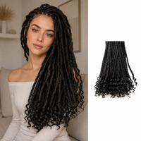 Extensions de dreadlocks Jiffy Wholesale Goddess, 100% cheveux humains, tissage simple au crochet, bouclés afro crépus pour femmes
