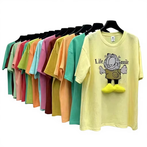 Nouveau <span class=keywords><strong>T</strong></span>-<span class=keywords><strong>shirt</strong></span> unisexe ample en <span class=keywords><strong>coton</strong></span> épais, style américain, imprimé dessin animé tendance, respirant, à manches courtes, é<span class=keywords><strong>t</strong></span>é 2026 - Product Image 5