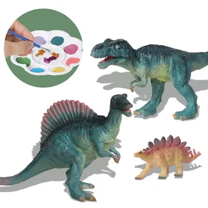 Dinosaur Toy Painting Kit, Dinosaur Figurines Arts Craft Set for Kids, Paint Your Own Dinosaur Supplies Toys for 3-12 Year Kids