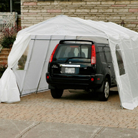Abri de voiture portable robuste pour deux véhicules, tente de stationnement, abri pliable pour voiture