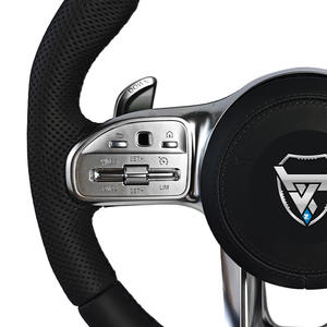 Volant modifié perforé en cuir noir pour Mercedes Benz A GLA B GLB <span class=keywords><strong>C</strong></span> GLC E GLE CLS ZC-809-P76-F - Product Image 4