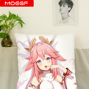 Almohada Corporal <span class=keywords><strong>Dakimakura</strong></span> de Anime Personalizada de Fábrica Directa, Genshin Impact Yae Miko, Chica Sexy de Dibujos Animados, Piel de Durazno, 2 Caras Geométricas - Product Image 2