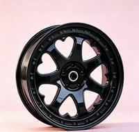 Jantes forgées monobloc en forme de cœur 6061 T6 Noir brillant 5x100 5x114.3 à déport profond, design élégant pour voiture, SUV, tuning et marché secondaire