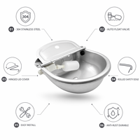 Abreuvoir automatique en acier inoxydable pour chevaux avec valve à flotteur, auto-remplissage, pour bétail, OEM 1,5 L, installation facile, hygiénique, pour écurie/stabilière