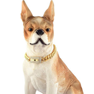 10mm/14mm <b>Dog</b> Diamond Stainless Steel Training Chain-Fashion Luxury Gold Cuban Link Print Pattern Sash Small <b>Bell</b> - Product Image 2