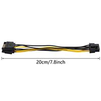 Cable de alimentación SATA de 8 pines a 15 pines Conector de alimentación SATA Cable adaptador de alimentación para alimentación de tarjeta de vídeo de ordenador