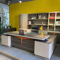 Ensemble de table de bureau ergonomique Table de bureau de directeur Bureau de luxe Bureau de direction Bureau de patron moderne