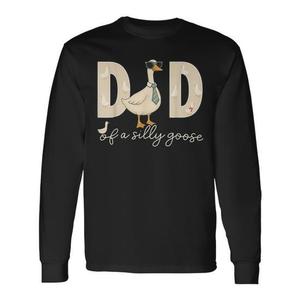 T-shirt a maniche lunghe con stampa Dad Of A Silly Goose, design coordinato per la famiglia - Product Image 2