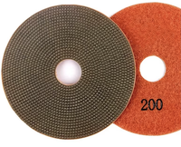 Pad Poles & Penggosok Lantai Resin Berlian 4 Inci 100mm untuk Batu Granit Marmer - Grit 50 yang Dapat Disesuaikan # -3000 #