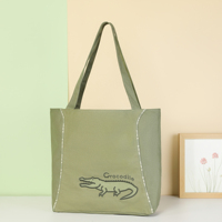 Sac fourre-tout en toile à imprimé léopard avec logo personnalisé, fermeture éclair, poche intérieure et réutilisable pour les courses - Vente en gros