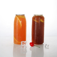 Vente en gros de bouteilles en plastique transparentes de 8 oz, 12 oz, 13 oz, 16 oz pour gâteaux, lait, thé, café, jus, cola, soda, boissons, avec couvercle en aluminium