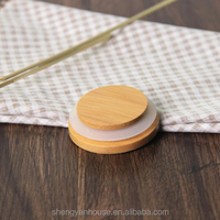 Petit pot à bougie en verre transparent de 30 ml et 50 ml avec couvercle en bois de bambou, petit pot en verre avec couvercle en bambou