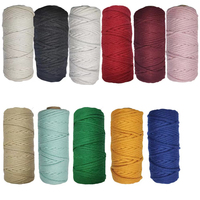 Corde d'emballage ronde colorée en gros d'usine de 2mm Cordon en coton Cordes en coton