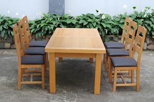 Ensemble de salle à manger de luxe en teck écologique, table moderne robuste et chaises rembourrées, portable pour la maison, le salon et l'extérieur - Product Image 2