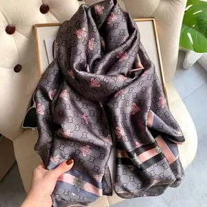 Women Winter Shawls Colorful Floral Scarves Scarf Ladies Flower Print Long Silk Fashion Chiffon Scarves