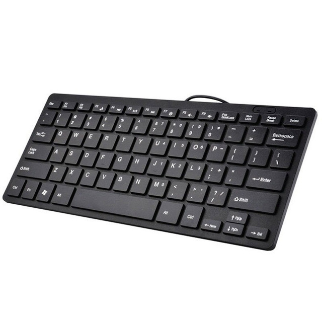 78 Keys Small USB Wired Keyboard Mini Thin Light Compact USB Computer Keyboard for Mac Windows