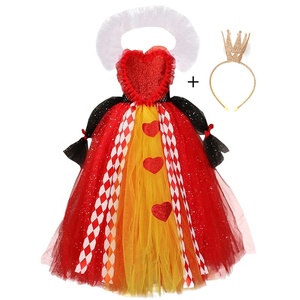 Costume de <span class=keywords><strong>Reine</strong></span> des Cœurs pour Fille, Déguisement de Conte de Fées du Pays des Merveilles, Tenue de Vilaine Scintillante pour Halloween, Costumes de <span class=keywords><strong>Reine</strong></span> Rouge Maléfique pour Enfants - Product Image 6