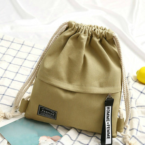 High Quality Cotton Polyester Waterproof <b>Backpack</b> <b>Drawstring</b> Bag for Outdoors Gym - Product Image 3